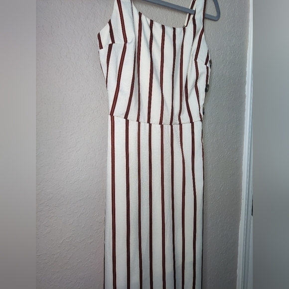 Papaya maxi dress with vertical brown lines size S - Picture 3 of 9